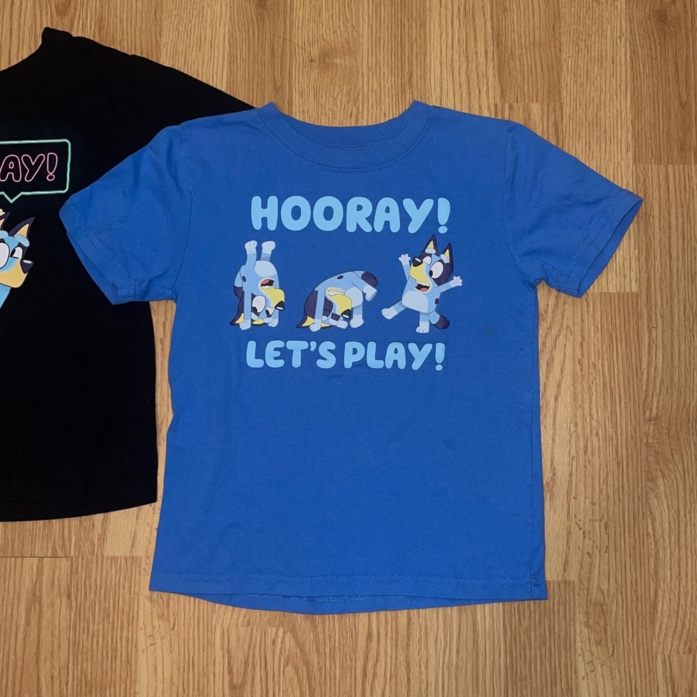 Bluey Toddler Bundle of Two Black and Blue Short Sleeve Tee Shirts / T-Shirt - Picture 2 of 7